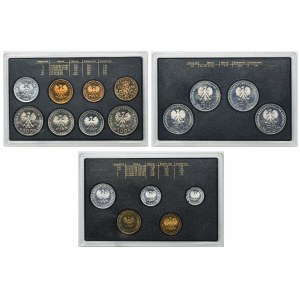 Set, Vintage sets of 1980, 1981 and 1988 circulation coins (17 pieces).