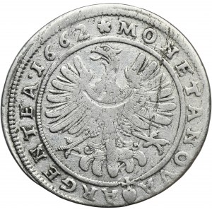 Slezsko, knížectví Brzeg-Legnica-Wołów, Jiří III. z Brzegu, 15 krajcarů Brzeg 1662