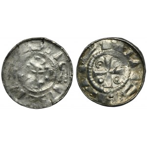 Set, Germany, Saxony, Anonymous Saxon bishops, Cross denarius, 11th century (2 pcs.)