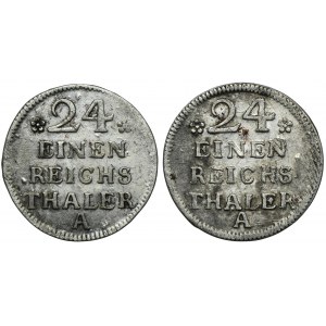 Set, Silesia, Prussian rule, Friedrich II, 1/24 Thaler Berlin 1752 (2 pcs.)