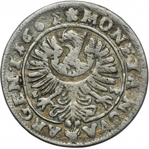 Slezsko, knížectví legnicko-brzesko-wołowskie, Ludwik IV Legnicki, 3 Krajcary Brzeg 1661 EW
