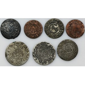 Set, Riga under Sweden and Elbing under Sweden, Gustav II Adolf and Christina, Schiling and 3 Polker (7 pcs.)