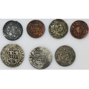 Set, Riga under Sweden and Elbing under Sweden, Gustav II Adolf and Christina, Schiling and 3 Polker (7 pcs.)