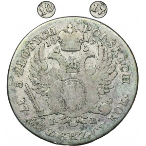 Polské království, 5 polských zlotých Varšava 1817 IB - RARE