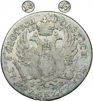 Królestwo Polskie, 5 złotych polskich Warszawa 1817 IB - RZADKIE