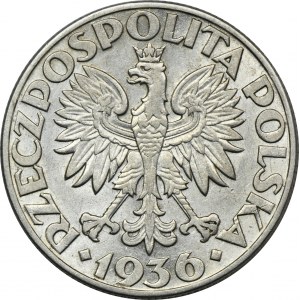 Żaglowiec, 5 złotych 1936