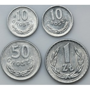 Set, 10 groschen, 50 groschen and 1 zloty (4 pcs.)
