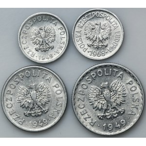 Set, 10 groschen, 50 groschen and 1 zloty (4 pcs.)