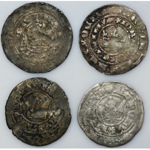 Set, Bohemia, Johann I and Karl IV, Groschen Kuttenberg (4 pcs.)