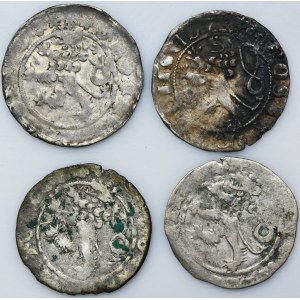 Soubor, Čechy, Jan I. Lucemburský a Karel IV. Lucemburský, Praha penny Kutná Hora (4 ks).