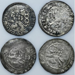 Set, Bohemia, Karl IV and Ladislaus II Jagiellon, Groschen Kuttenberg (4 pcs.)