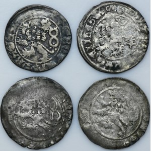 Sada, Čechy, Karel IV. Lucemburský a Ladislav II. Jagellonský, Kutná Hora Pražský groš (4 kusy).