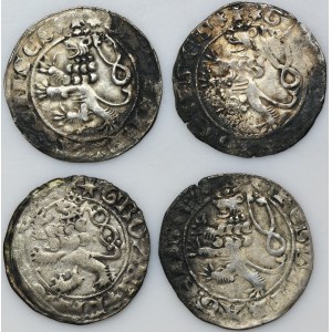 Set, Bohemia, Johann I and Ladislaus II Jagiellon, Prague groschen Kuttenberg (4 pcs.)