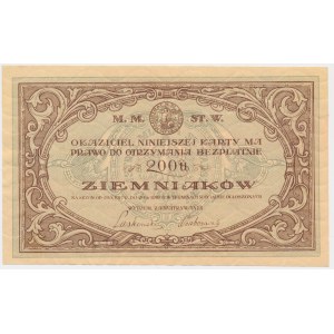 Warsaw, Food card for 200 ounces of potatoes 1917-1918