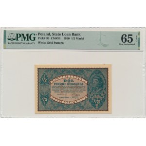 1/2 známky 1920 - PMG 65 EPQ
