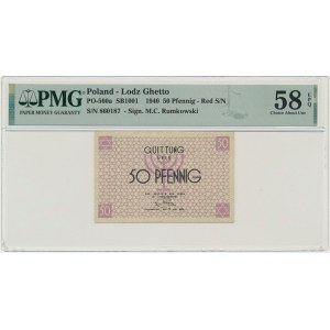 50 Pfennig 1940 - red numerator - PMG 58 EPQ