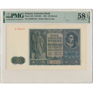 50 złotych 1941 - D - PMG 58 EPQ