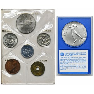 Set, Japan and FInalnd, Set of coins 1972 and 100 Markkaa (7 pcs.)
