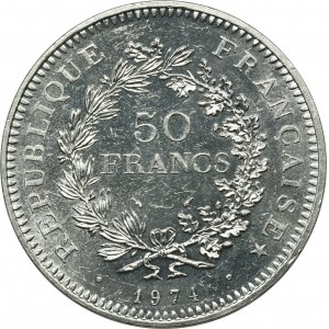 Francie, Pátá republika, 50 franků Pessac 1974 - Hercules