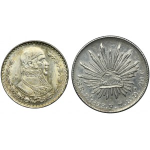 Sada, Mexiko, 1 peso a 8 realů (2 kusy).