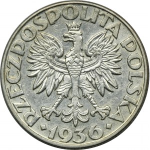 Żaglowiec, 5 złotych 1936