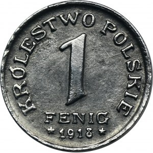 Polish Kingdom, 1 pfennig 1918