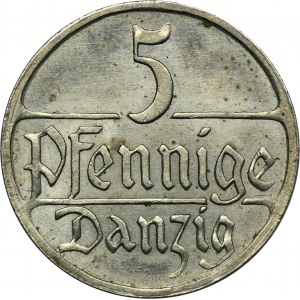 Free City of Danzig, 5 pfennig 1928