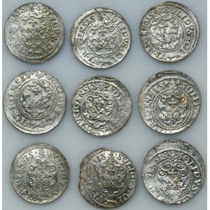 Set, Sigismund III Vasa, Schilling Riga 1621 (9 pcs.)