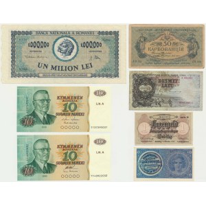Sada, směs evropských bankovek (7 kusů)