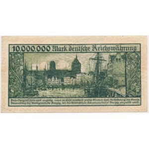 Gdaňsk, 10 milionů marek 1923 - bez série - tisk neotočen
