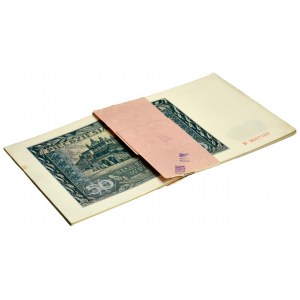 50 zlotých 1941 - D - neúplný bankový balík (13 kusov).