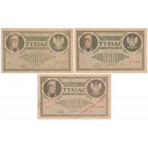 Súprava, 1 000 mariek 1919 (3 kusy).