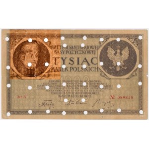 1 000 mariek 1919 - diverzný falzifikát s vodoznakom