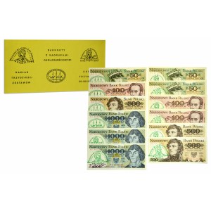Zestaw, 50-1.000 złotych 1982-88 (12 szt.) - z nadrukami okolicznościowymi