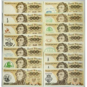 500 złotych 1982 - z nadrukami okolicznościowymi (15 szt.)