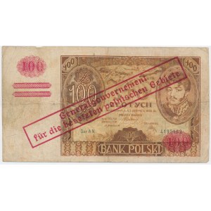 100 zlotých 1932(9) - Ser.AN. - falešná okupace přetisk -