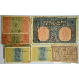 Set of 1/2-100 marks 1916-19 (7 pieces).
