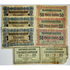 Zestaw, Ober-Ost, 20 kopiejek - 1 rubel (8 szt.)