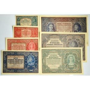 Sada, vídeňské marky 1/2 - 5 000 marek 1919-20 (7 kusů).