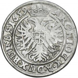 Slezsko, habsburská vláda, Leopold I., 3 Krajcary Wrocław 1659 - VELMI ZRADKÉ