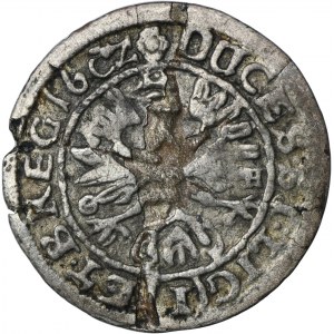 Silesia, Duchy of Liegnitz-Brieg-Wolau, Georg III, Ludwig IV, Christian, 1 Kreuzer Brieg 1652 - VERY RARE, inverted 5