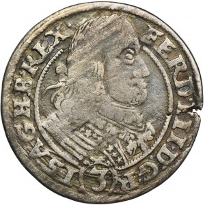 Slezsko, Habsburkové, Ferdinand III, 3 Krajcary Wrocław 1657 GH