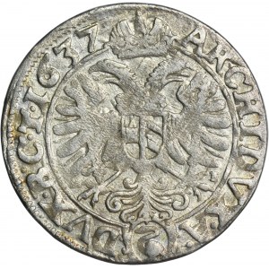 Sliezsko, habsburská vláda, Ferdinand III, 3 Krajcary Wrocław 1637 MI