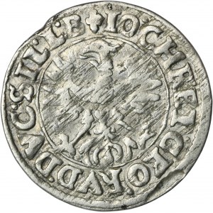 Sliezsko, vojvodstvo Legnicko-Brzesko-Wołowskie, Jan Chrystian a Jerzy Rudolf, 3 Krajcary Złoty Stok 1619 HR