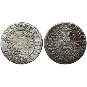 Súprava, Sliezsko, vláda Habsburgovcov, Ferdinand II, 3 vroclavské krajcary (2 ks).