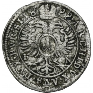 Sliezsko, habsburská vláda, Leopold I., 1 Krajcar Opole 1699 FN