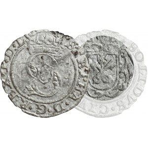 Stephen Bathory, Schilling Riga 1586 - RARE, straight shield