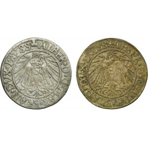 Set, Duchy of Prussia, Albrecht Hohenzollern, Groschen Königsberg (2 pcs.)