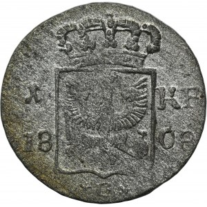 Sliezsko, pruská vláda, Fridrich Viliam III, 1 Krajcar Kłodzko 1808 G - RZADKI