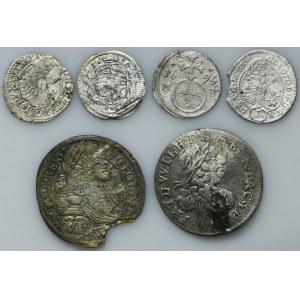 Set, Austria, Hungary, Prussia and Silesia, Gröschel, Kreuzer, 6 Kreuzer and 6 Groschen (6 pcs.)